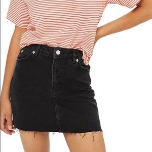 Topshop Black Denim Mini Skirt